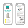 Adapter przejściówka USB-C (męski) - USB-A (żeński) z oczkiem na smycz - srebrny