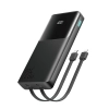 Powerbank 10000mAh z wbudowanymi kablami USB-C iPhone Lightning - czarny