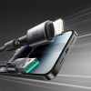 Kabel przewód USB-A - iPhone Lightning z organizerem uchwytem magnetycznym 1.2m - szary