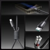 Kabel przewód USB-A - USB-C z organizerem uchwytem magnetycznym 1.2m - szary