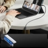 Kabel przewód USB-A - USB-C z organizerem uchwytem magnetycznym 1.2m - szary