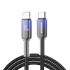 Kabel przewód Crystal-Clear Series 30W USB-C - iPhone Lightning 1.2m - czarny