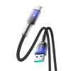 Kabel przewód Crystal-Clear Series 3A USB-A - USB-C 1.2m - czarny