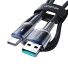 Kabel przewód Crystal-Clear Series 3A USB-A - USB-C 1.2m - czarny