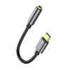 Adapter przejściówka do słuchawek USB-C - mini jack 3.5mm DAC 24 bit 48KHz - szary