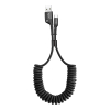 Kabel przewód spiralny Fish Eye USB-A - USB-C 2A 1m - czarny