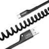 Kabel przewód spiralny Fish Eye USB-A - USB-C 2A 1m - czarny