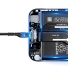 Kabel przewód spiralny Fish Eye USB-A - USB-C 2A 1m - czarny