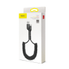 Kabel przewód spiralny Fish Eye USB-A - USB-C 2A 1m - czarny