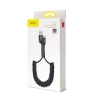 Kabel przewód spiralny Fish Eye USB-A - USB-C 2A 1m - czarny