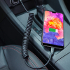 Kabel przewód spiralny Fish Eye USB-A - USB-C 2A 1m - czarny
