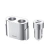 Rozdzielacz samochodowy 2x gniazdo zapalniczki 80W 2x USB-A 3.1A - srebrny