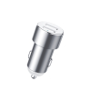 Rozdzielacz samochodowy 2x gniazdo zapalniczki 80W 2x USB-A 3.1A - srebrny