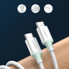 Kabel przewód USB-C - USB-C PD QC AFC 0.5m - biały