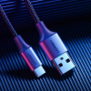 Kabel przewód USB-A - USB-C QC 3.0 3A 0.25m - szary