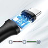 Kabel przewód USB-A 3.0 - USB-C 3A 0.5m - czarny