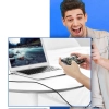 Kabel przewód kątowy USB-A - USB-C 3A 3m - szary