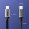 Kabel przewód USB-C 3.1 - USB-C 3.1 1.5m - szary