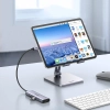 5w1 HUB adapter USB-C - USB-C PD / HDMI / 3x USB-A 3.0 - szary