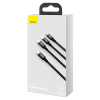 3w1 Kabel przewód USB-C - USB-C / iPhone Lightning / microUSB 20W PD 1.5m - czarny