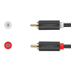 Kabel audio 2RCA (męski) - 2RCA (męski) 1m - szary