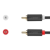 Kabel audio 2RCA (męski) - 2RCA (męski) 1m - szary