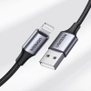 Kabel przewód w oplocie USB-A - iPhone Lightning MFi 1.5m - czarny