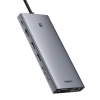 13w1 HUB adapter PortalJoy Series USB-C HDMI DP VGA USB-A PD RJ45 SD TF AUX - szary