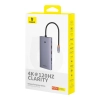 13w1 HUB adapter PortalJoy Series USB-C HDMI DP VGA USB-A PD RJ45 SD TF AUX - szary