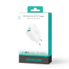 Ładowarka sieciowa USB-C USB-A 20W PD QC 3.0 - biała