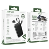 Powerbank 10000mAh PD30W z wbudowanym kablem USB-C - czarny