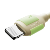 Kabel przewód USB-A - iPhone Lightning z fluorescencyjną końcówką 1.2m - beżowy