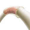 Kabel przewód USB-C - iPhone Lightning z fluorescencyjną końcówką 30W 1.2m - beżowy