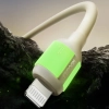 Kabel przewód USB-A - iPhone Lightning z fluorescencyjną końcówką 3A 2m - beżowy
