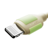 Kabel przewód USB-C - iPhone Lightning z fluorescencyjną końcówką 2m 30W - beżowy