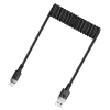 Kabel przewód spiralny USB-A - USB-C 480Mb/s 3A 1.2m - czarny