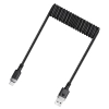 Kabel przewód spiralny USB-A - USB-C 480Mb/s 3A 1.2m - czarny