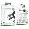 Kabel przewód spiralny USB-A - USB-C 480Mb/s 3A 1.2m - czarny