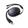 Kabel przewód zwijany USB-C - 2 x USB-C Bright Mirror Series 100W 1m - czarny