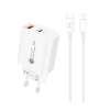 Ładowarka sieciowa 20W USB-A USB-C z kablem USB-C - iPhone Lightning 1m - biała
