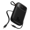 Powerbank QPow 2 20000mAh 30W z 2 wbudowanymi kablami USB-C - czarny