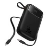 Powerbank QPow 2 20000mAh 30W z 2 wbudowanymi kablami USB-C - czarny