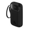 Powerbank QPow 2 20000mAh 30W z 2 wbudowanymi kablami USB-C - czarny