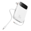 Powerbank QPow 2 20000mAh 30W z 2 wbudowanymi kablami USB-C - biały