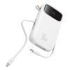Powerbank QPow 2 20000mAh 30W z 2 wbudowanymi kablami USB-C - biały