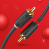Kabel przewód audio 2RCA (męski) - 2RCA (męski) 2m - szary