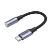 Adapter do słuchawek mini jack 3.5 mm (żeński) - USB-C (męski) 10cm - szary