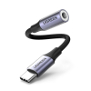Adapter do słuchawek mini jack 3.5 mm (żeński) - USB-C (męski) 10cm - szary