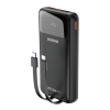 Powerbank 20000mAh z wbudowanymi kablami iPhone Lightning USB-C USB-A 22.5W PD - czarny