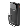 Powerbank 20000mAh z wbudowanymi kablami iPhone Lightning USB-C USB-A 22.5W PD - czarny
